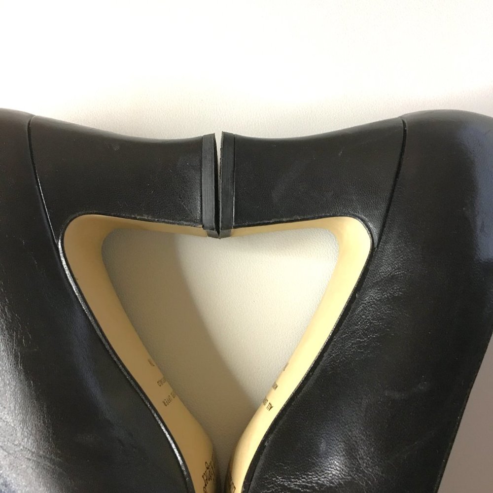 ETIENNE AIGNER Black Leather "Monte Carlo" Block Heel Pumps   7M - Picture 8 of 14